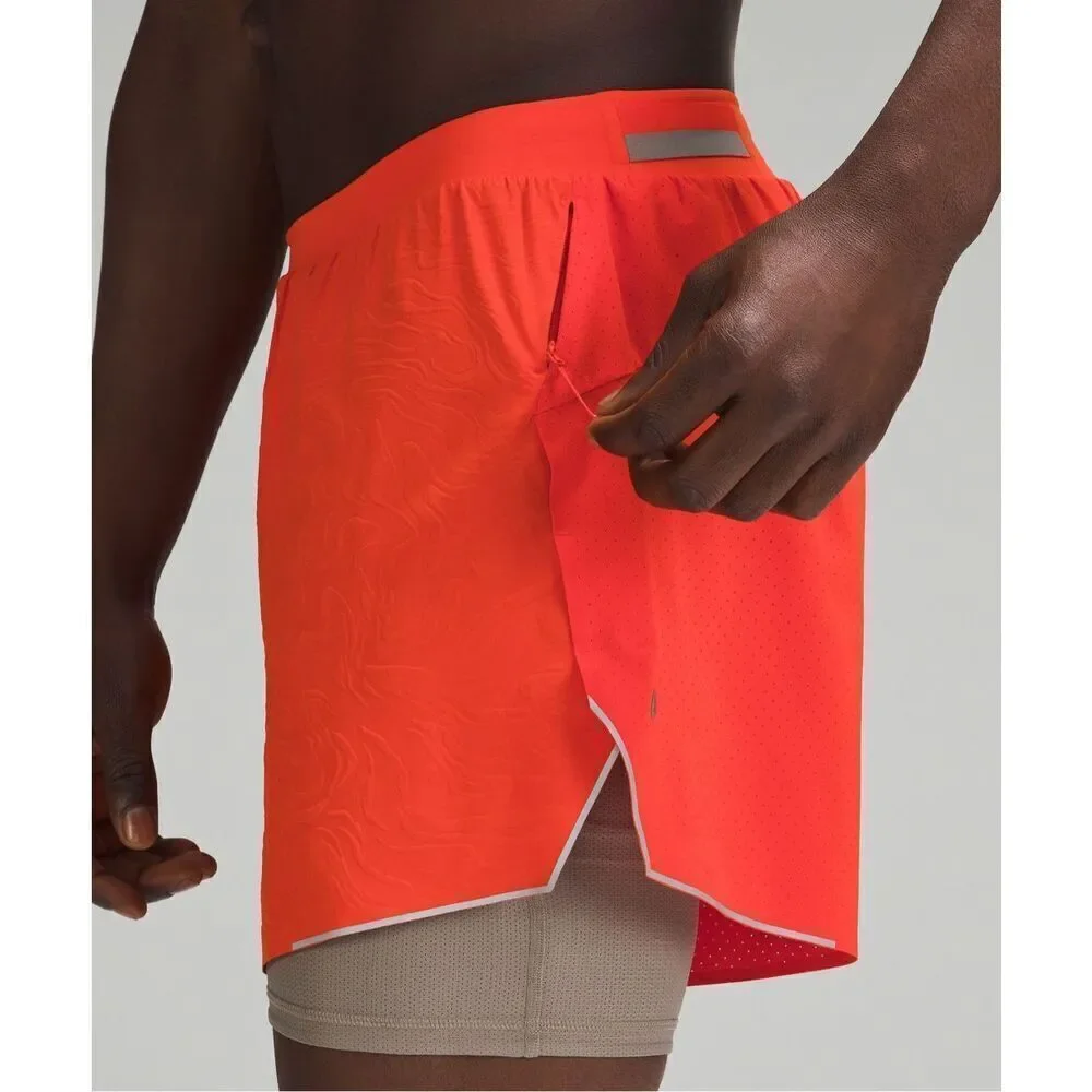 Lululemon Fast And Free Shorts‎ size S 5” Airflow Orange